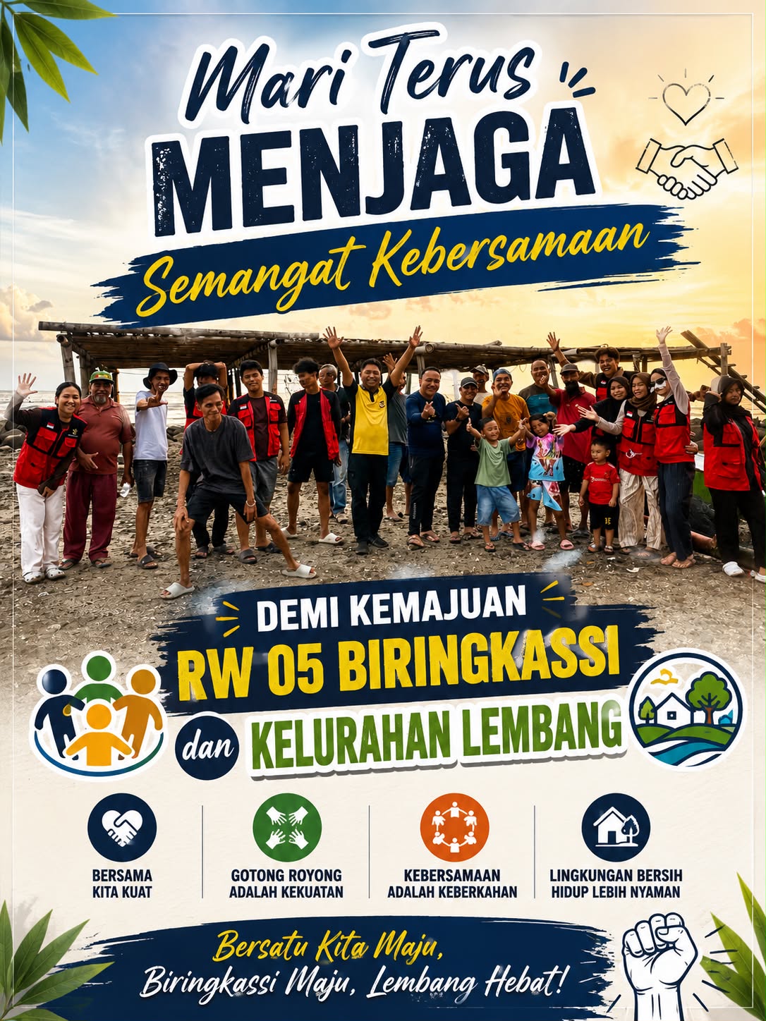 🔥 Gotong Royong Tak Pernah Padam! Semangat Kebersamaan RW 05 Biring Kassi Jadi Energi Membangun Kelurahan Lembang yang Bersih, Maju, dan Hebat